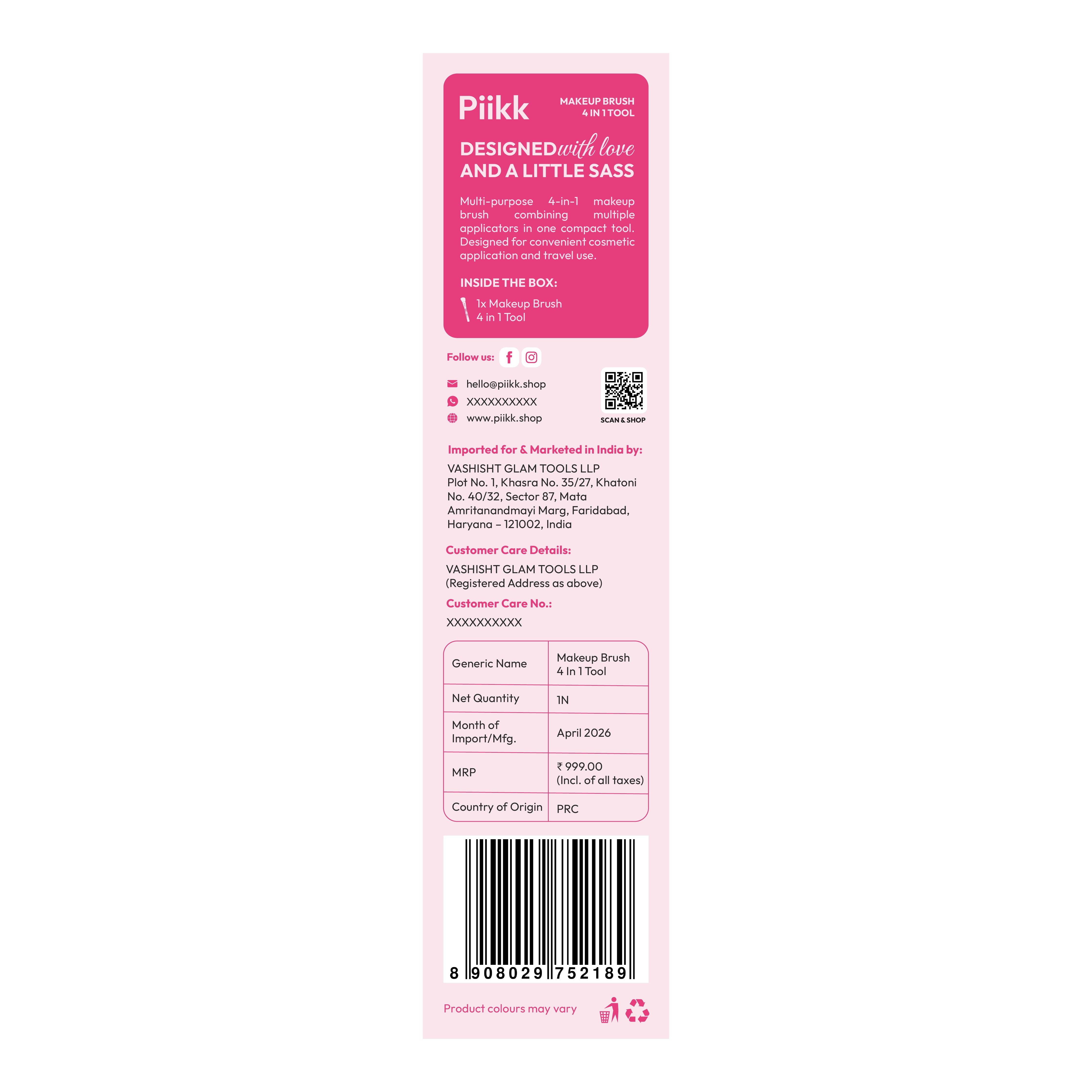 4 in 1 Makeup Brush