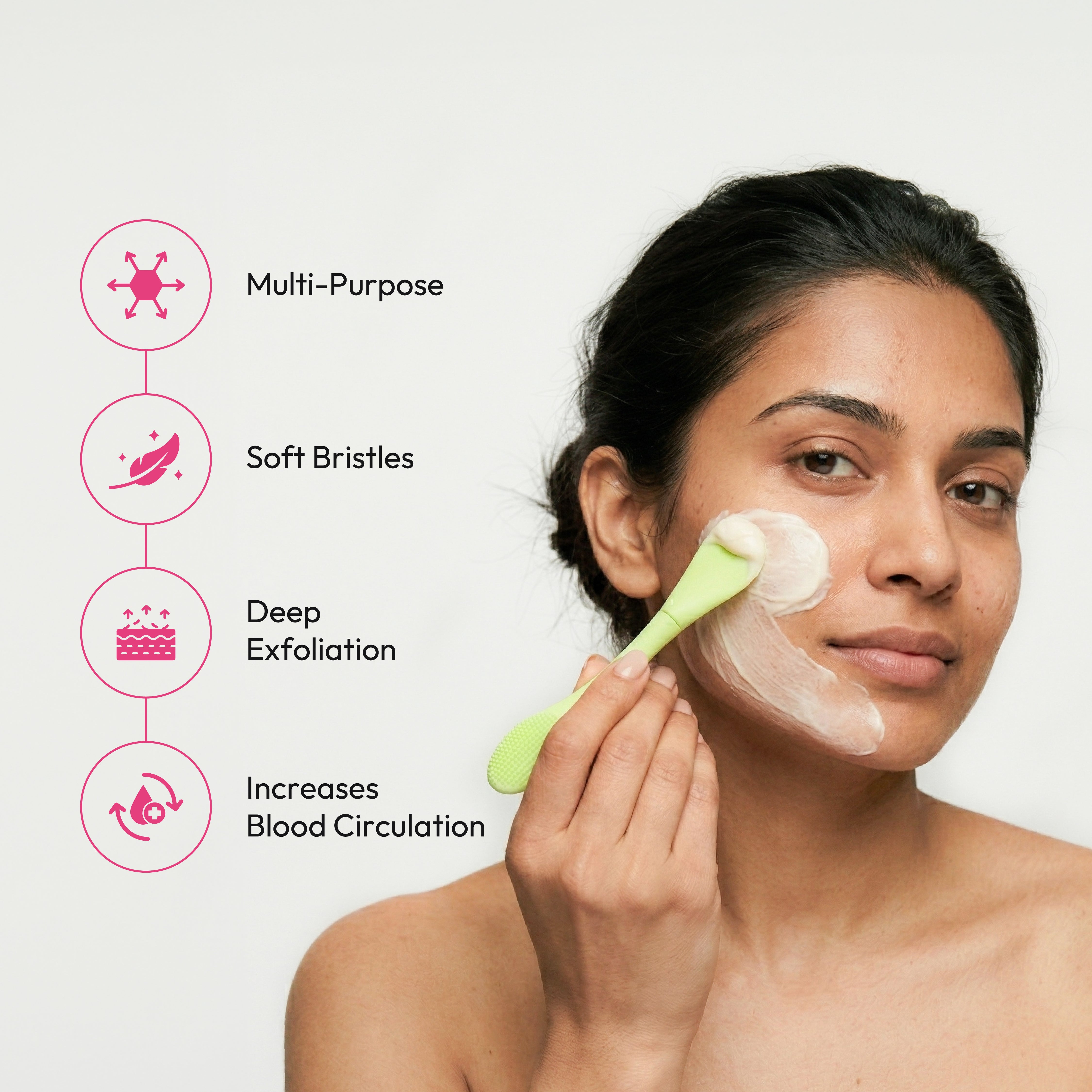 2-in-1 Silicone Facial Cleansing Brush & Mask Applicator Stick