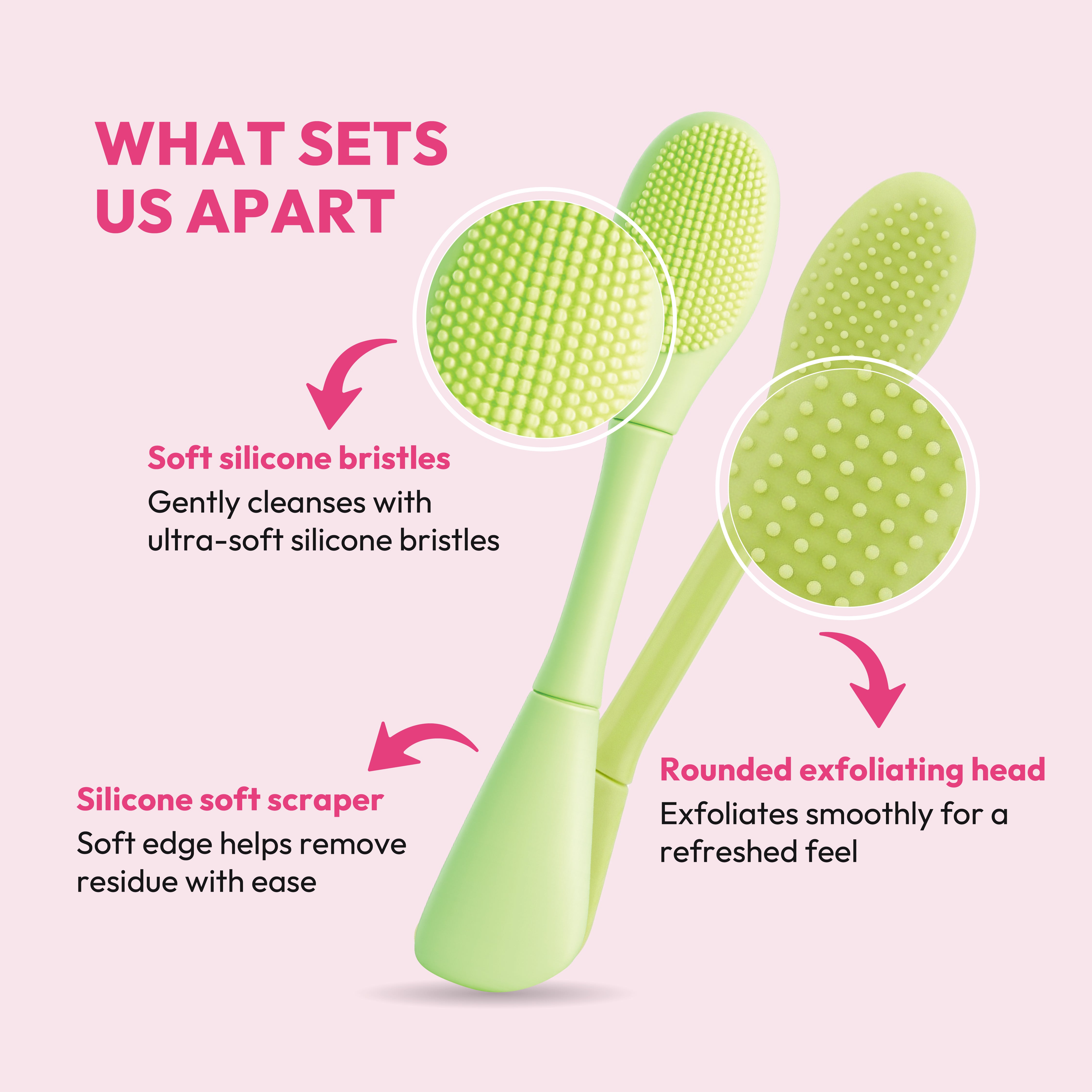 2-in-1 Silicone Facial Cleansing Brush & Mask Applicator Stick