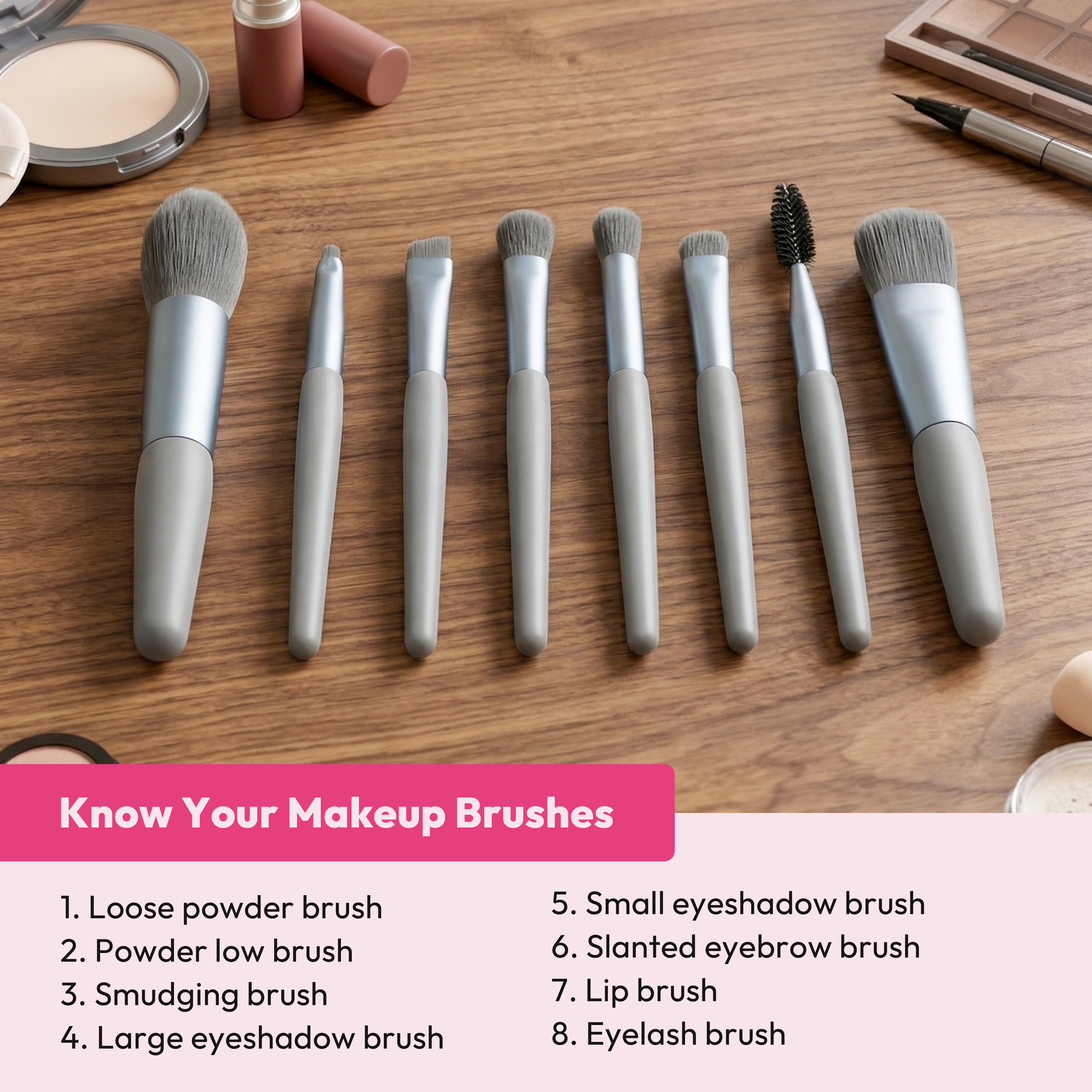 Makeup Brush Kit Pack of 8 Brushes