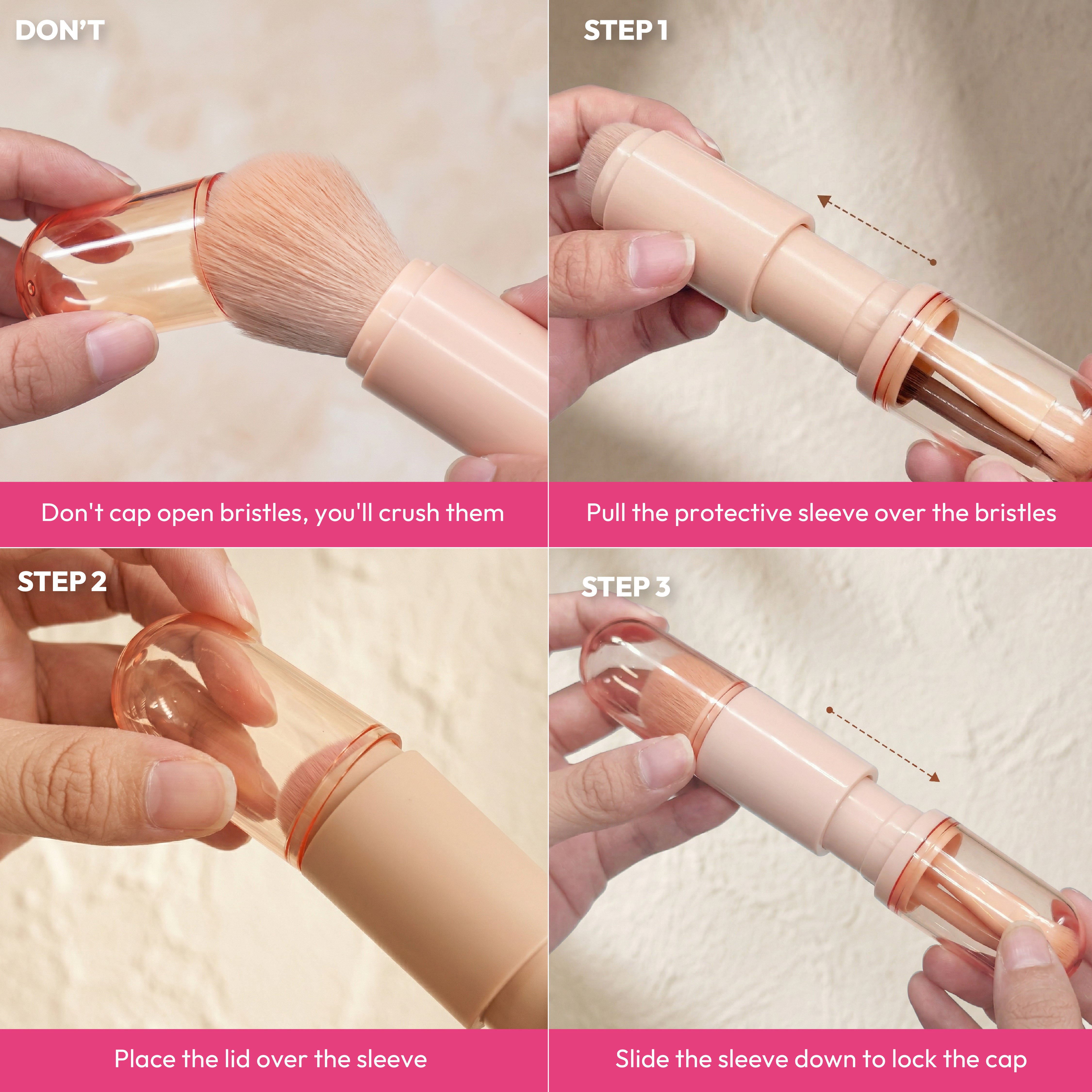 4 in 1 Travel Makeup Brush Set
