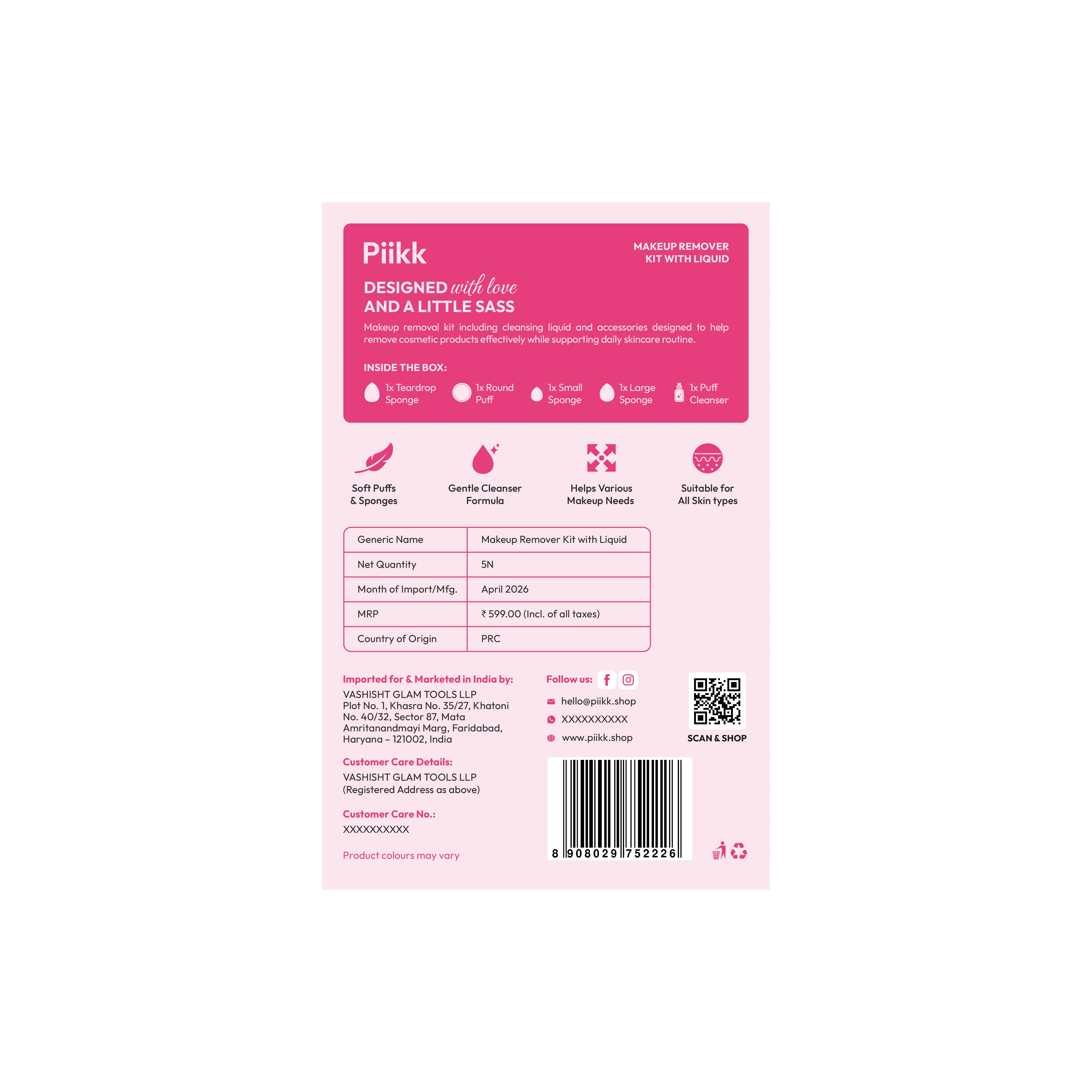 Makeup Removal Kit with Liquid